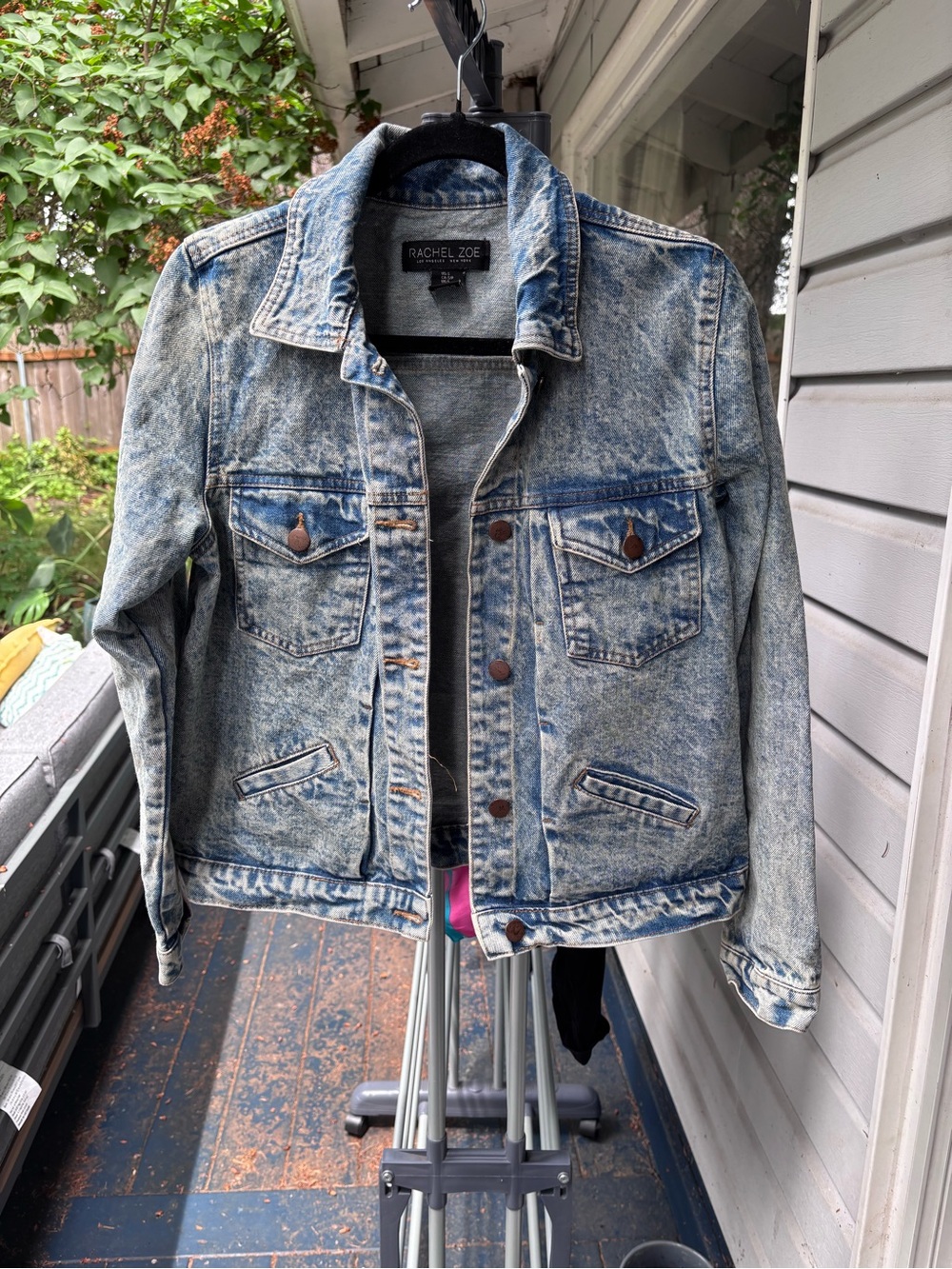 Rachel Zoe Acid Wash Light Blue Denim Jacket